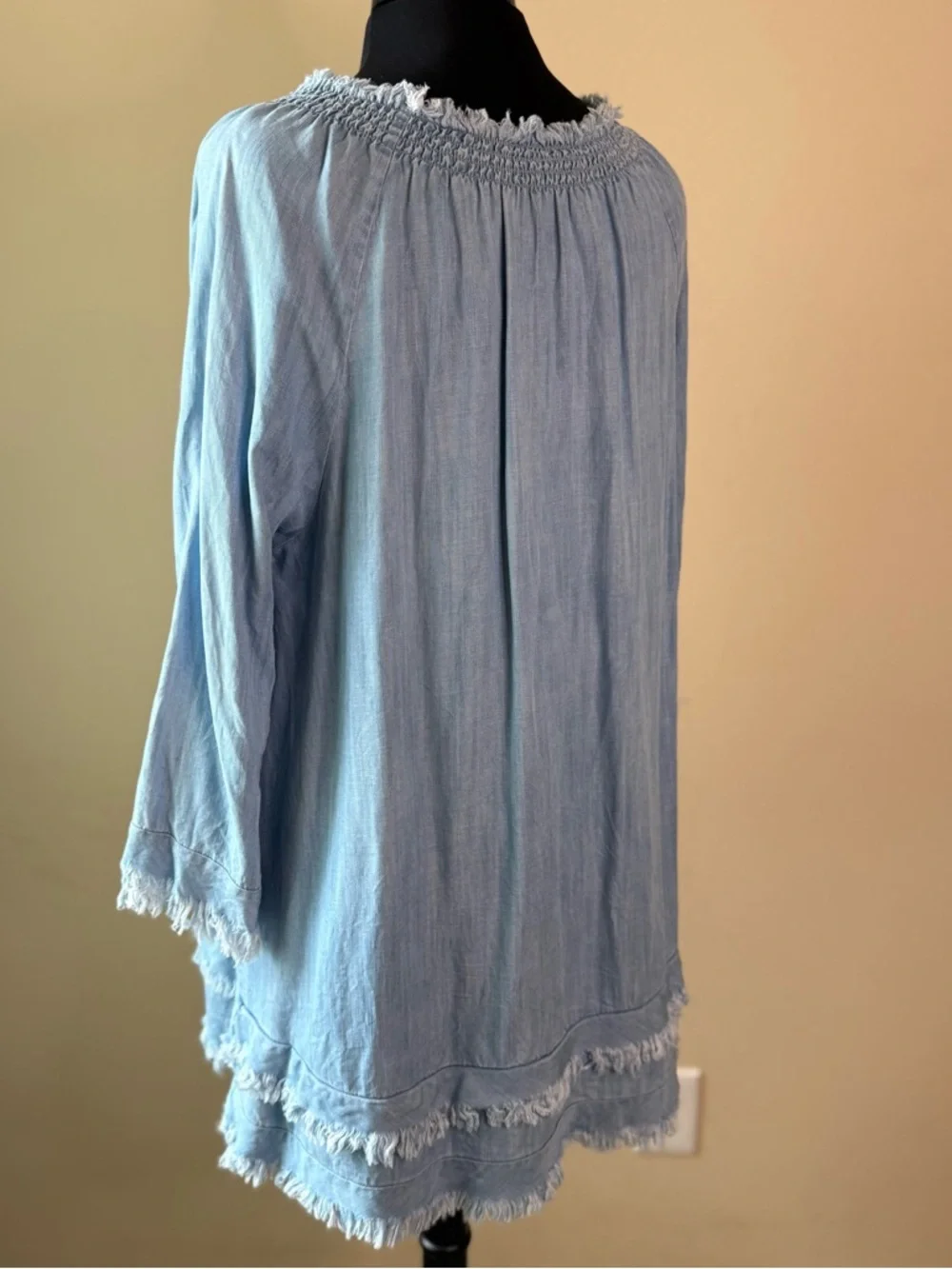 APNY Tencel Chambray Dress Size Large Blue - Picture 6 of 13